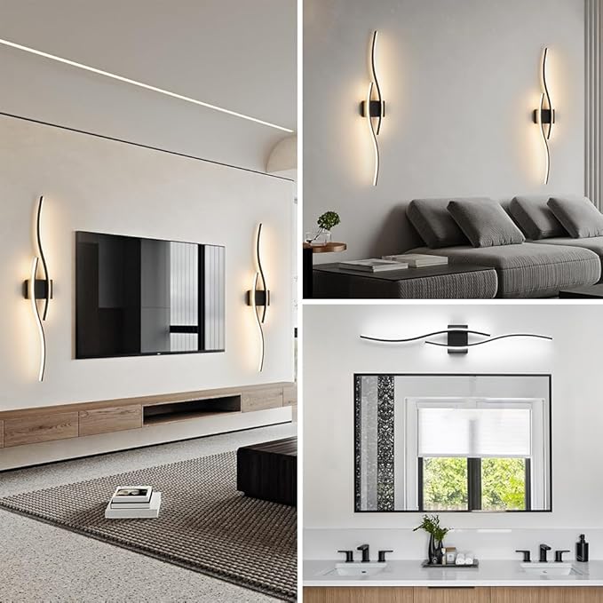 Applique Murale LED Moderne en Métal – Vague Silhouette (60cm)