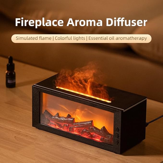 Diffuseur Effet Cheminée 3D – L’Élégance du Feu, le Soin de l’Air + Huile gratuit
