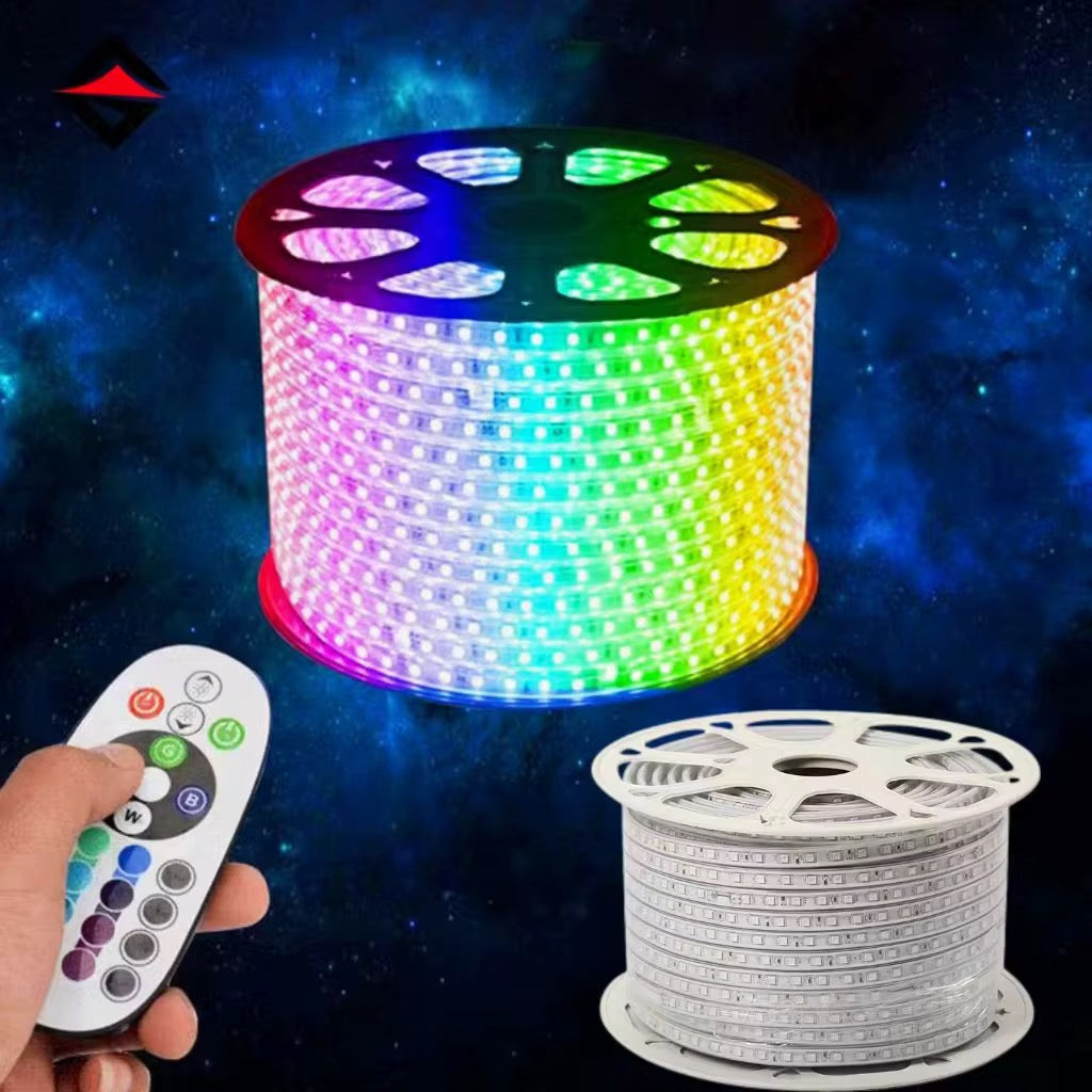 Bobine 100M LED RGB 5050 - Haute Intensité & Étanche (10mm) + Commande GRATUITE