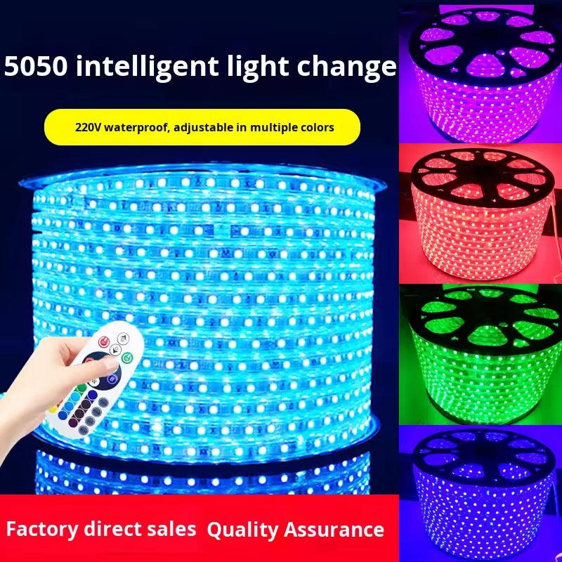 Bobine 100M LED RGB 5050 - Haute Intensité & Étanche (10mm) + Commande GRATUITE