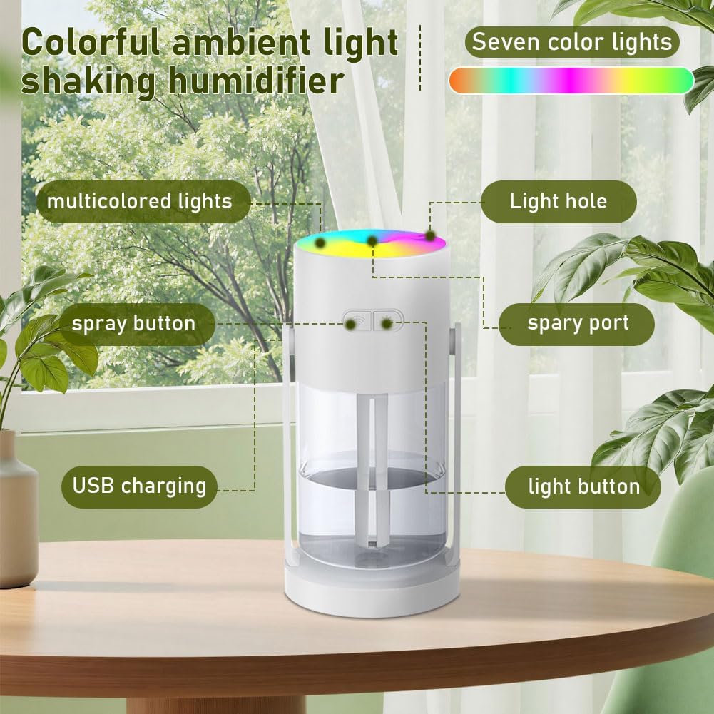 Humidificateur & Veilleuse 2-en-1 : Le Bien-être au Quotidien + HUILE OFFERT