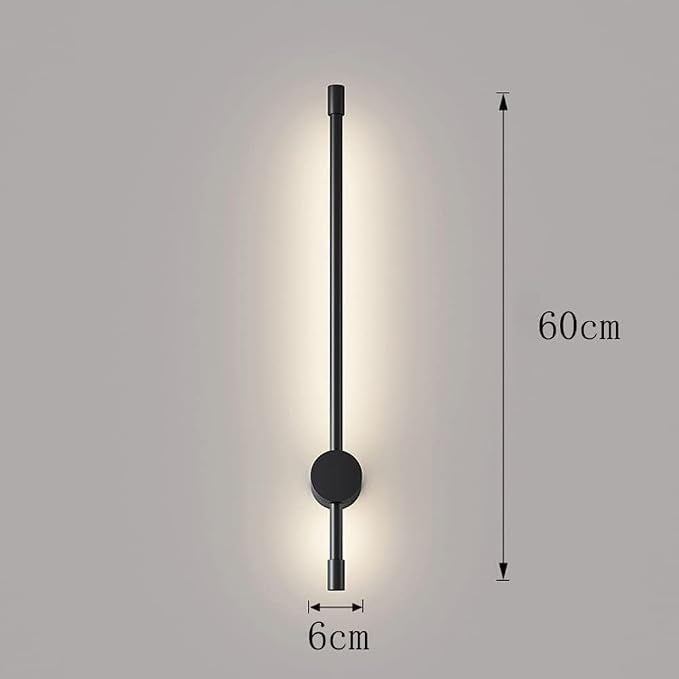 Applique Murale LED Linéaire Minimaliste en Métal – 60cm Style Nordique (3 couleurs d’éclairage)