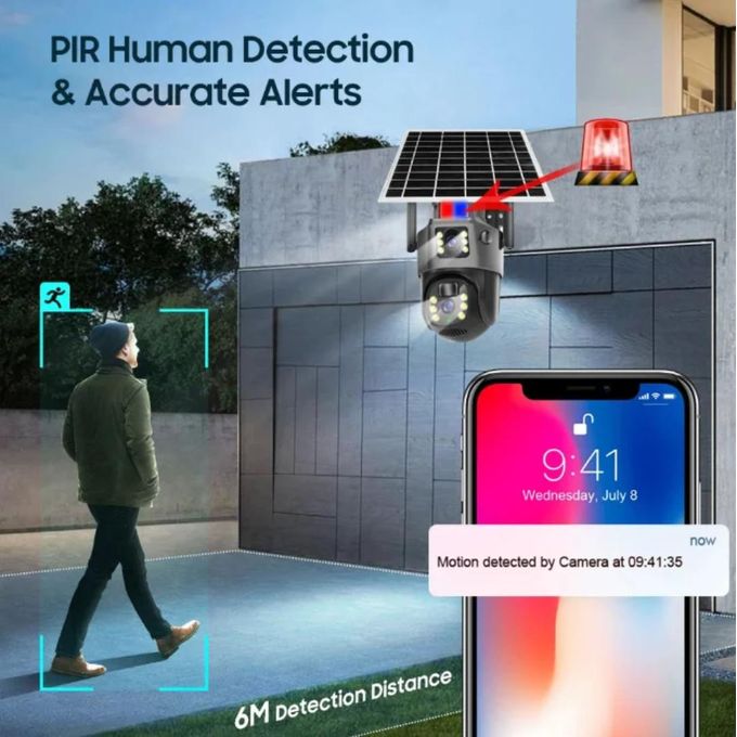 📷 كاميرا المراقبة Smart Net Camera – V380 تعمل بالطاقة الشمسية ☀️