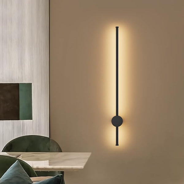 Applique Murale LED Linéaire Minimaliste en Métal – 60cm Style Nordique (3 couleurs d’éclairage)