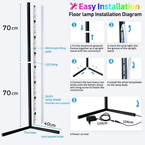 Lampadaire d’angle Led