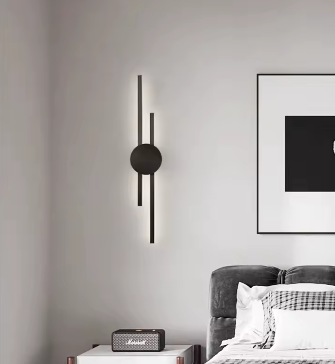 Applique Murale LED Linéaire 80 cm — Design Architectural Noir Mat (3 Couleurs d'Éclairage)