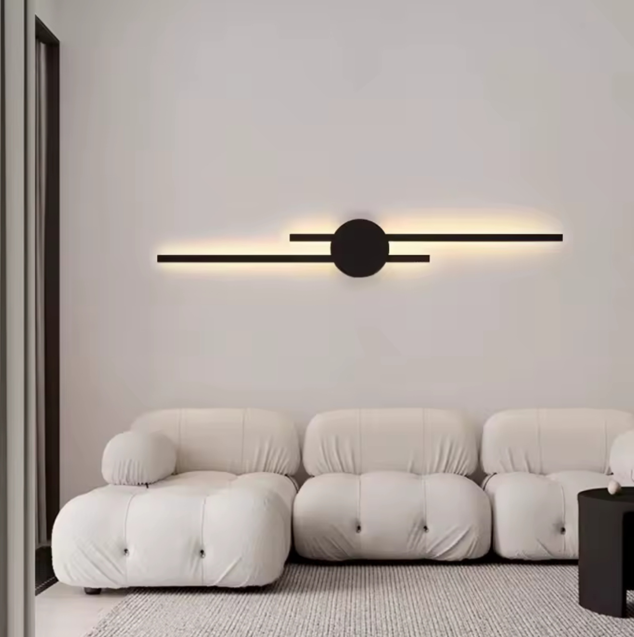 Applique Murale LED Linéaire 80 cm — Design Architectural Noir Mat (3 Couleurs d'Éclairage)