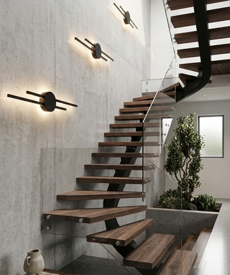 Applique Murale LED Linéaire 80 cm — Design Architectural Noir Mat (3 Couleurs d'Éclairage)